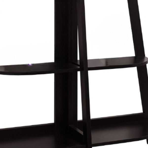 HomeRoots 47" Espresso Etagere Bookcase - Stylish Six-Tier Storage Shelf for Home, Office & Living Spaces 489809
