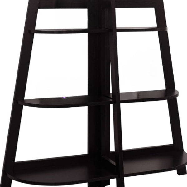 HomeRoots 47" Espresso Etagere Bookcase - Stylish Six-Tier Storage Shelf for Home, Office & Living Spaces 489809