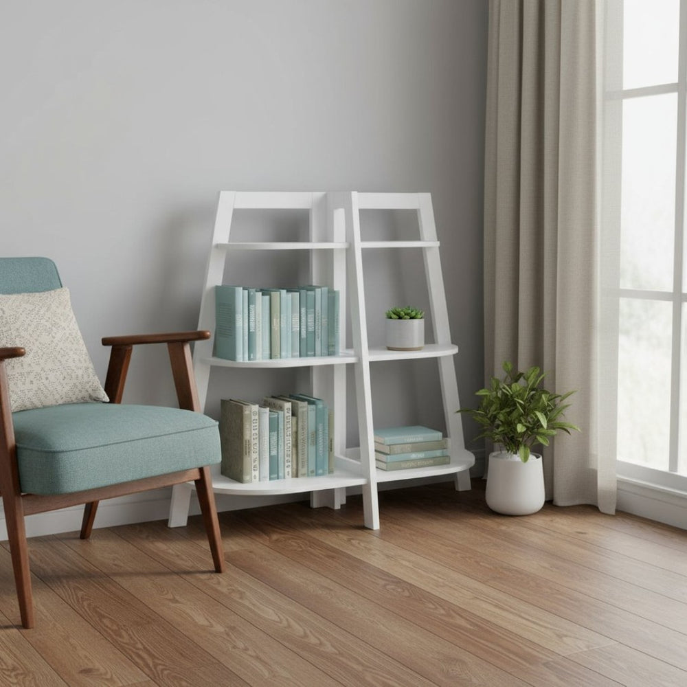 HomeRoots 47" White Six-Tier Etagere Bookcase - Contemporary Open Shelving Unit for Stylish Storage & Display 489810