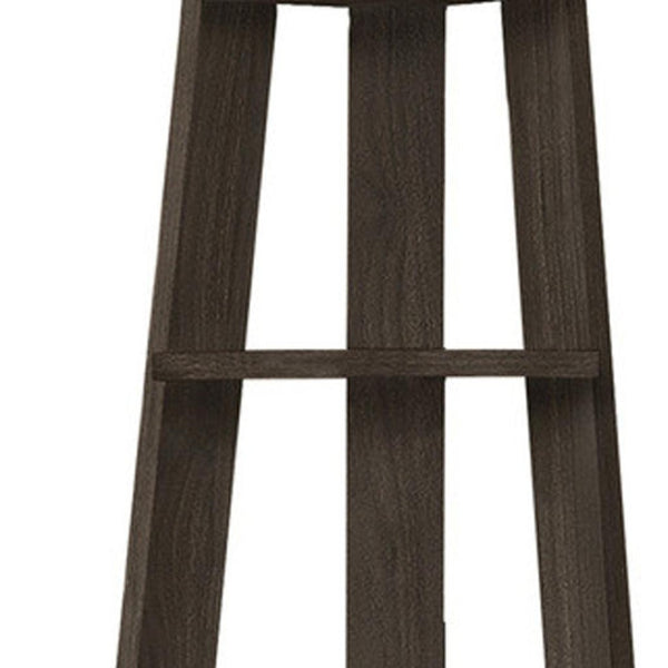 HomeRoots 71" Elegant Oak-Finish Five-Tier Corner Bookcase for Stylish Storage in Living Rooms & Offices 489811