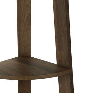 HomeRoots 71" Dark Brown Wood Five-Tier Corner Bookcase - Stylish Storage Solution for Small Spaces & Decor 489812