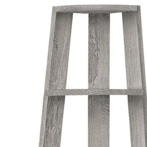HomeRoots 71" Gray Corner Bookcase - Five-Tier Versatile Storage Solution for Modern Living Spaces & Offices 489813