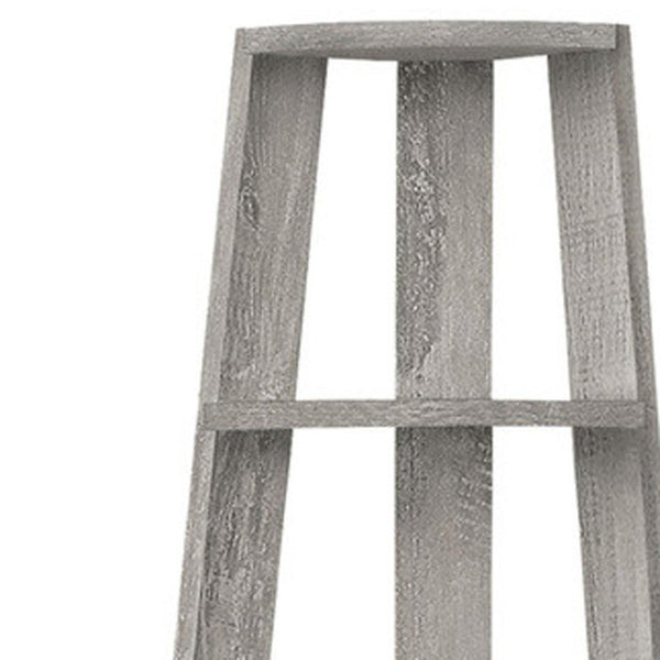 HomeRoots 71" Gray Corner Bookcase - Five-Tier Versatile Storage Solution for Modern Living Spaces & Offices 489813
