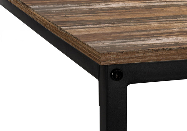 HomeRoots 58" L-Shaped Brown and Black Corner Desk - Stylish, Space-Saving Design for Home Office & Living Room 489861