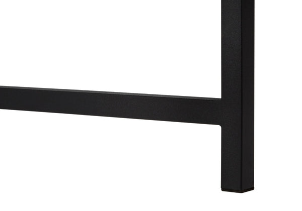 HomeRoots 58" L-Shaped Brown and Black Corner Desk - Stylish, Space-Saving Design for Home Office & Living Room 489861