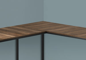Homeroots 58" Stylish Brown And Black Wood And Metal Corner Computer Desk For Modern Office Spaces   489861