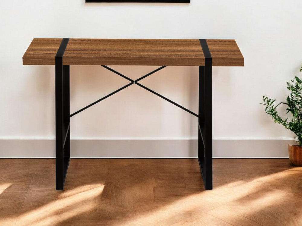 Homeroots 49" Brown And Black Computer Desk   489862