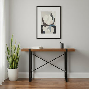 HomeRoots 49" Brown and Black Computer Desk – Elegant, Durable Design Perfect for Home Office or Workspace Setup 489862