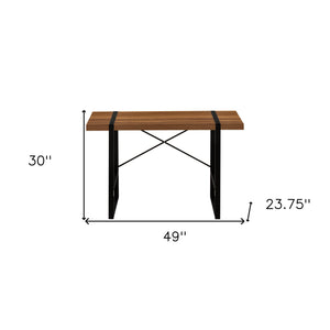 Homeroots 49" Brown And Black Computer Desk   489862