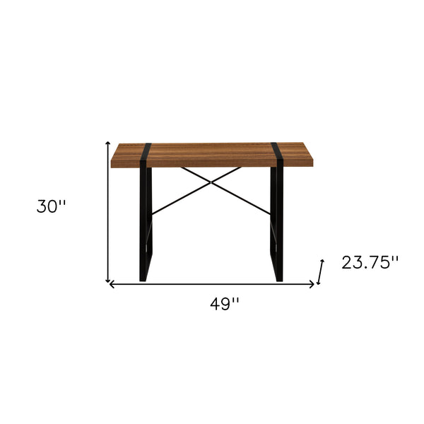Homeroots 49" Brown And Black Computer Desk   489862