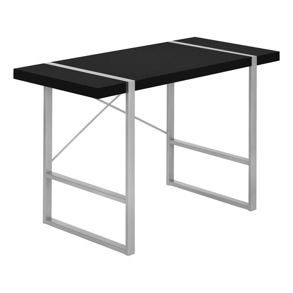 Homeroots 49" Black And Silver Computer Desk   489864
