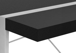 HomeRoots 49" Sleek Black and Silver Computer Desk - Durable, Stylish, and Spacious for Home or Office Use 489864