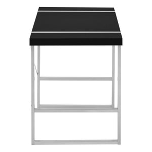 Homeroots 49" Black And Silver Computer Desk   489864