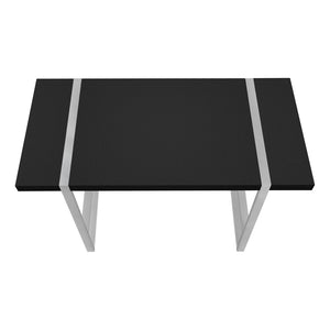 HomeRoots 49" Sleek Black and Silver Computer Desk - Durable, Stylish, and Spacious for Home or Office Use 489864