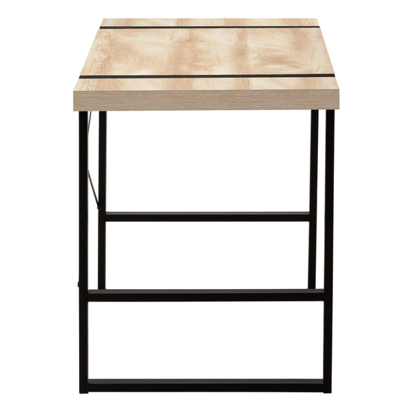 HomeRoots 49" Stylish Natural Wood and Black Metal Computer Desk for Home Office, Compact & Durable Design 489866