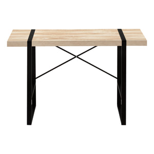 Homeroots 49" Natural And Black Computer Desk   489866