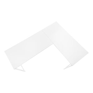 Homeroots 58" White Wood And Metal Corner Computer Desk - Stylish Space-saving Design For Home Office Comfort   489867