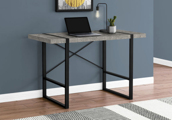 HomeRoots 49" Modern Gray and Black Computer Desk - Sleek, Durable, Multi-Purpose Design for Home or Office Use 489868