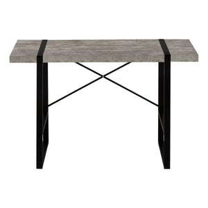 HomeRoots 49" Modern Gray and Black Computer Desk - Sleek, Durable, Multi-Purpose Design for Home or Office Use 489868