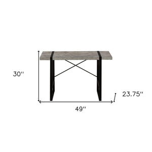 Homeroots 49" Gray And Black Computer Desk   489868