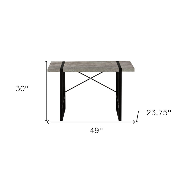 Homeroots 49" Gray And Black Computer Desk   489868