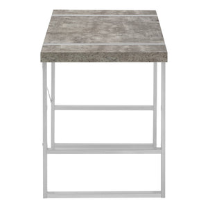 HomeRoots 49" Gray and Silver Computer Desk - Stylish Executive Workspace with Durable Design & Ergonomic Comfort 489869