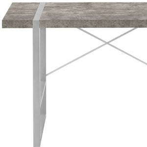 Homeroots 49" Gray And Silver Computer Desk   489869