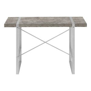 HomeRoots 49" Gray and Silver Computer Desk - Stylish Executive Workspace with Durable Design & Ergonomic Comfort 489869