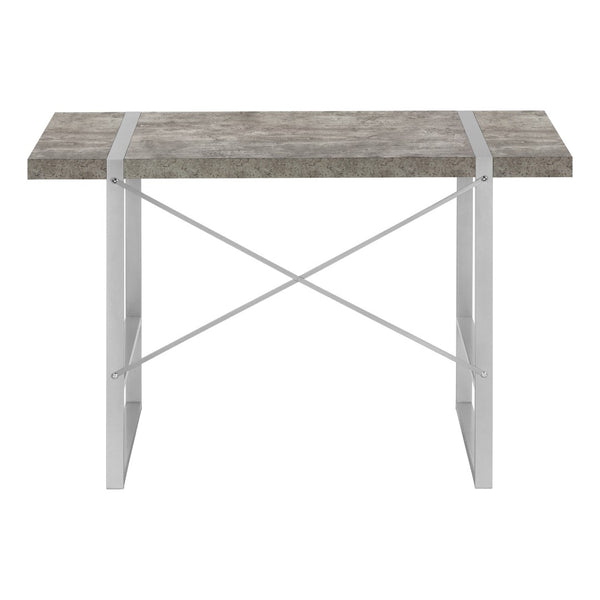HomeRoots 49" Gray and Silver Computer Desk - Stylish Executive Workspace with Durable Design & Ergonomic Comfort 489869