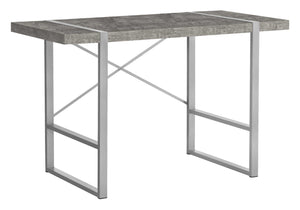 HomeRoots 49" Gray and Silver Computer Desk - Stylish Executive Workspace with Durable Design & Ergonomic Comfort 489869