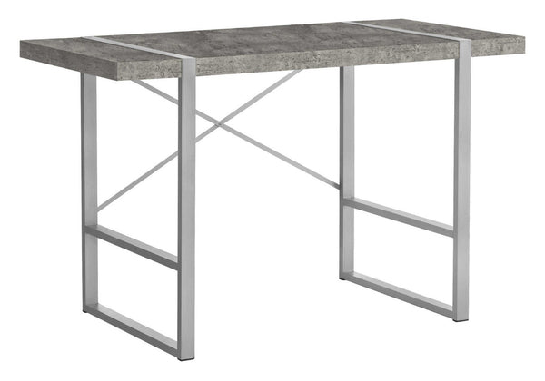 HomeRoots 49" Gray and Silver Computer Desk - Stylish Executive Workspace with Durable Design & Ergonomic Comfort 489869
