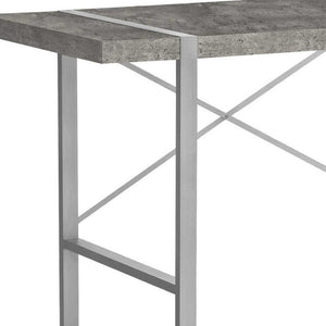 HomeRoots 49" Gray and Silver Computer Desk - Stylish Executive Workspace with Durable Design & Ergonomic Comfort 489869
