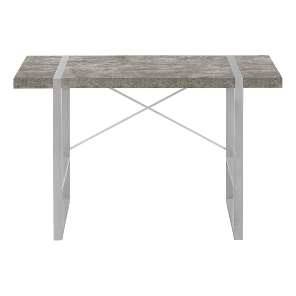 HomeRoots 49" Gray and Silver Computer Desk - Stylish Executive Workspace with Durable Design & Ergonomic Comfort 489869