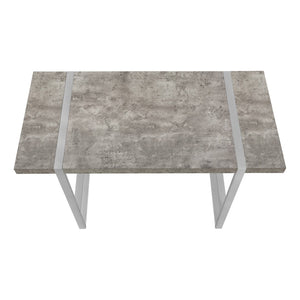 HomeRoots 49" Gray and Silver Computer Desk - Stylish Executive Workspace with Durable Design & Ergonomic Comfort 489869