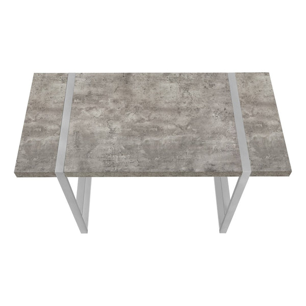 HomeRoots 49" Gray and Silver Computer Desk - Stylish Executive Workspace with Durable Design & Ergonomic Comfort 489869