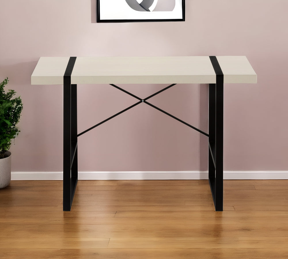 Homeroots 49" Taupe And Black Computer Desk   489870