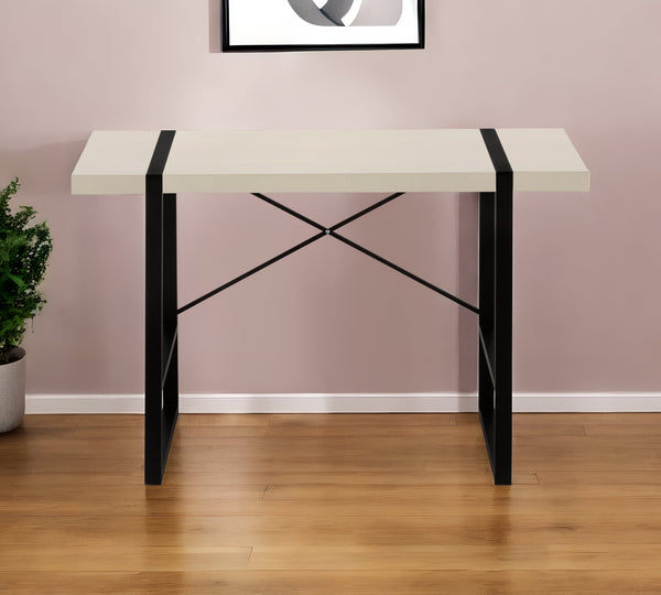 Homeroots 49" Taupe And Black Computer Desk   489870