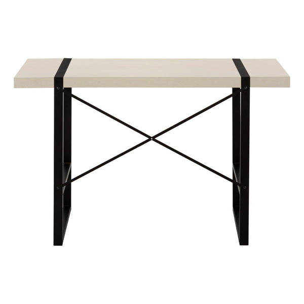 HomeRoots 49" Stylish Taupe and Black Computer Desk - Modern Industrial Design for Home Office Productivity 489870
