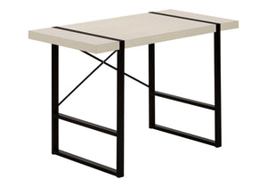 HomeRoots 49" Stylish Taupe and Black Computer Desk - Modern Industrial Design for Home Office Productivity 489870