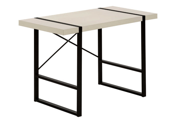 HomeRoots 49" Stylish Taupe and Black Computer Desk - Modern Industrial Design for Home Office Productivity 489870
