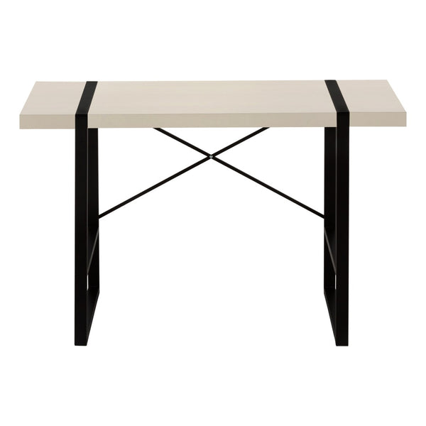 HomeRoots 49" Stylish Taupe and Black Computer Desk - Modern Industrial Design for Home Office Productivity 489870