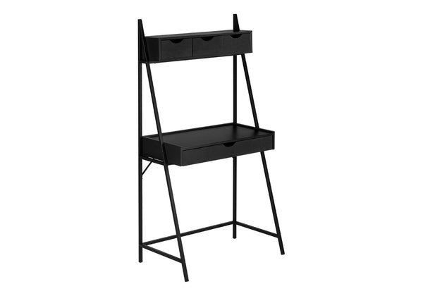 HomeRoots 32" Sleek Black Computer Desk with 4 Drawers for Organized Storage – Ideal for Home or Office Use 489872