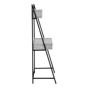 Homeroots 32" Gray And Black Wood And Metal Sled Desk - Stylish, Durable, & Functional With 4 Storage Drawers!   489873