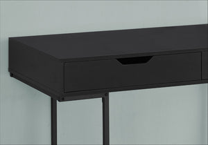 Homeroots 47" Black Wood And Metal H-shape Desk With Dual Drawers - Stylish Executive Office Furniture Solution   489874