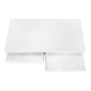 Homeroots 47" White Wood And Metal H-shape Computer Desk With Drawers - Stylish, Durable, And Space-saving!   489876
