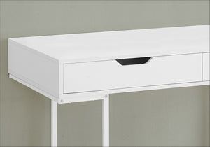 Homeroots 47" White Wood And Metal H-shape Computer Desk With Drawers - Stylish, Durable, And Space-saving!   489876