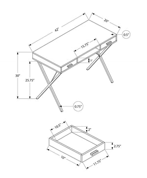 HomeRoots 42" White and Black Computer Desk with Two Drawers – Modern, Space-Efficient Workstation for Home Office 489881