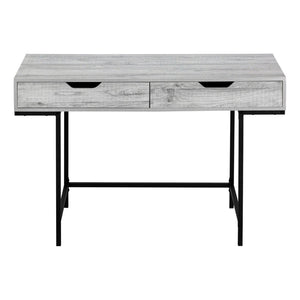 HomeRoots 47" Gray and Black H-Shape Computer Desk – Stylish Workspace with Two Drawers for Home Office Use 489882