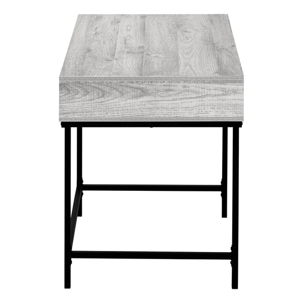 HomeRoots 47" Gray and Black H-Shape Computer Desk – Stylish Workspace with Two Drawers for Home Office Use 489882