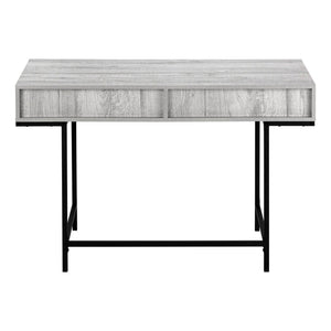 HomeRoots 47" Gray and Black H-Shape Computer Desk – Stylish Workspace with Two Drawers for Home Office Use 489882